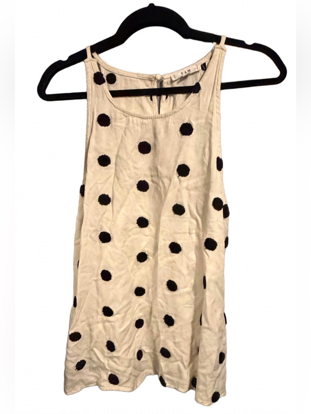 E & M- Textured Polka Dot Tank Top- M
